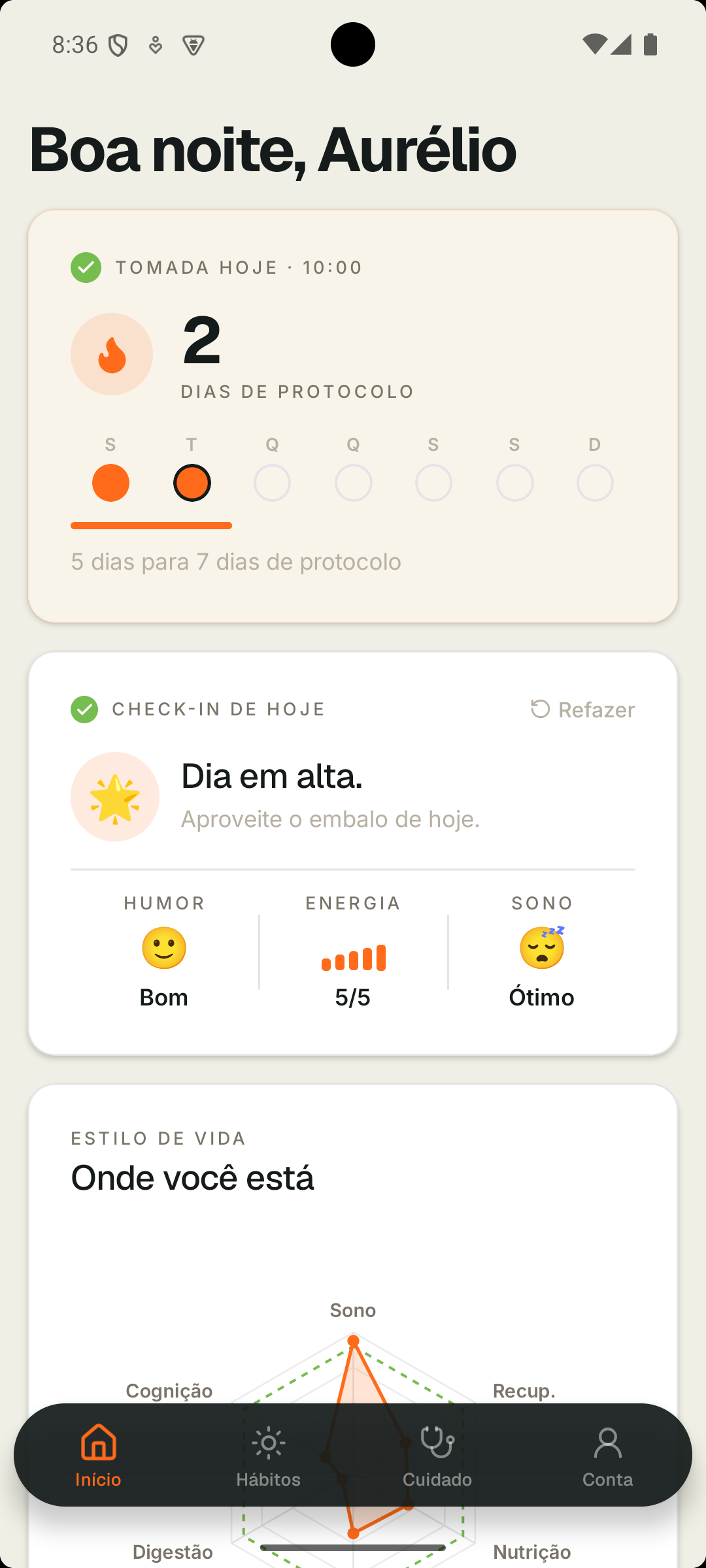 App Gauss no celular: protocolo, check-in e mapa de saúde