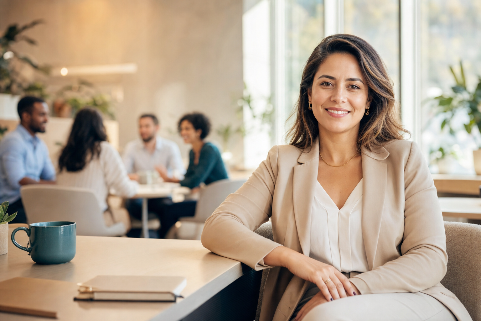 Líder de RH num ambiente de trabalho saudável, cuidando da saúde do time